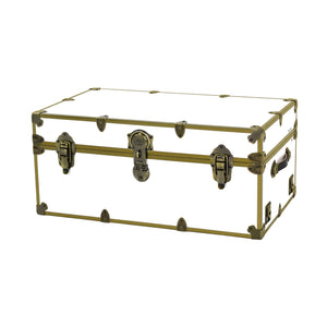 Large Sticker Trunk with Antique Brass Hardware - 32" x 18" x 14"